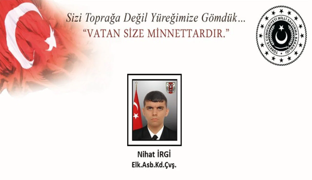 Milli Savunma Bakanlığı'ndan şehit haberi geldi