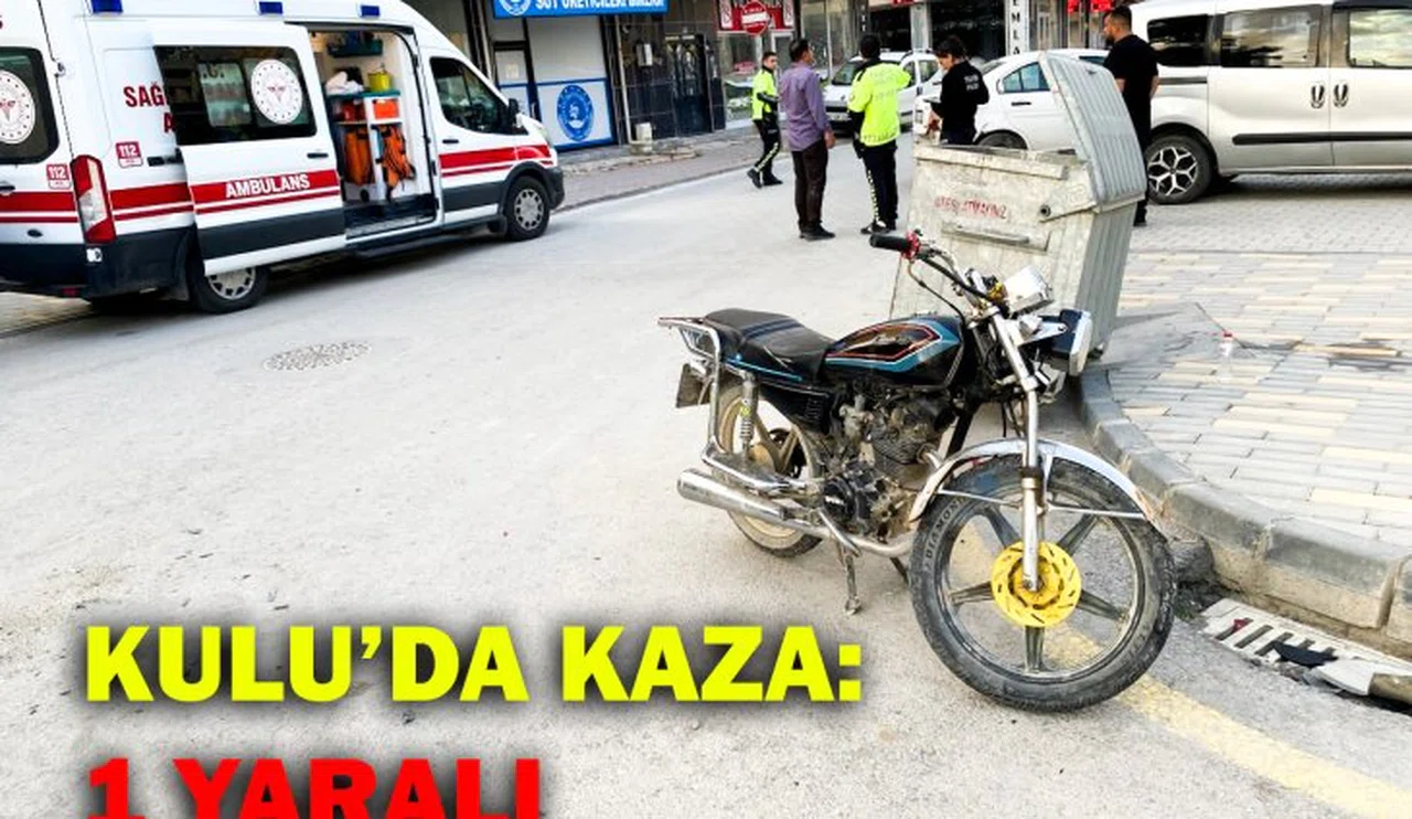 Konya Kulu'da kaza! Motosiklet otomobile çarptı