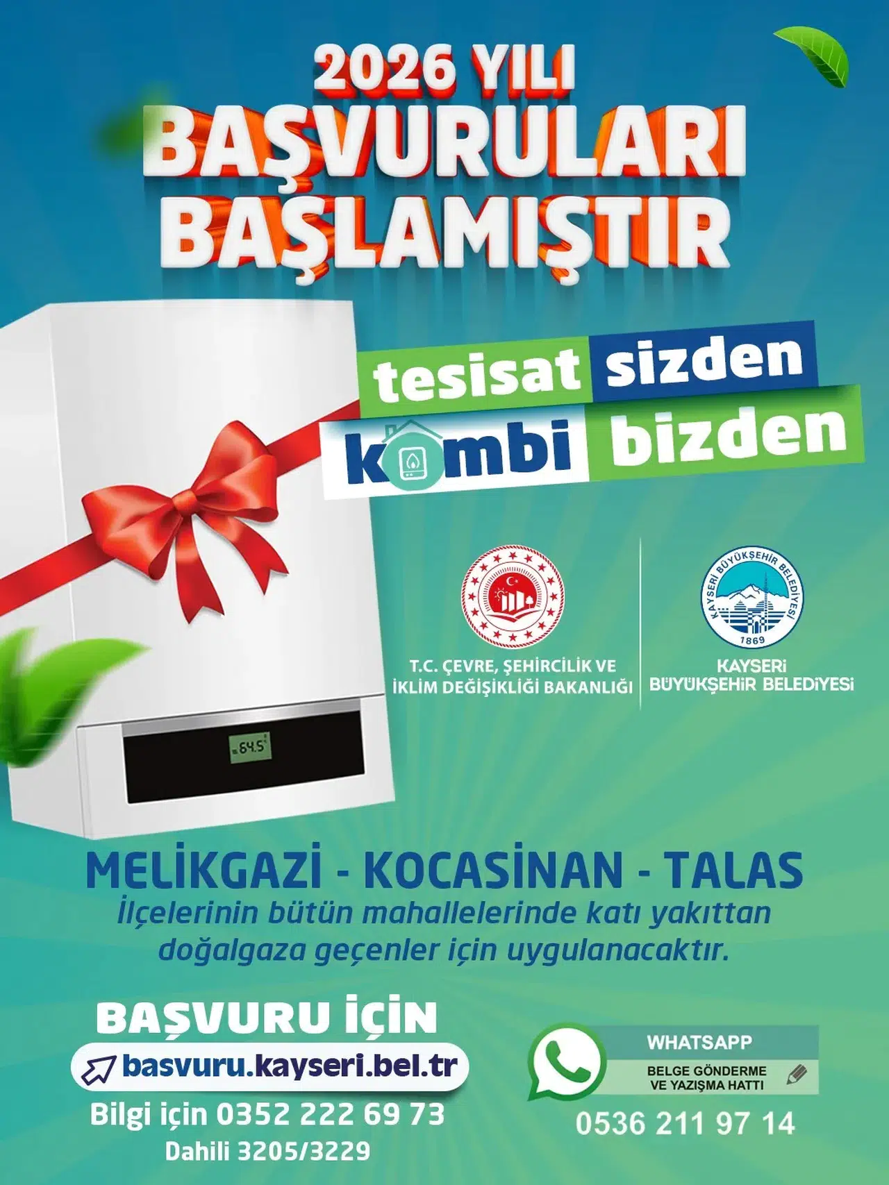 Belediyeden ‘Tesisat Sizden Kombi Bizden’ kampanyası! Başvurular başladı