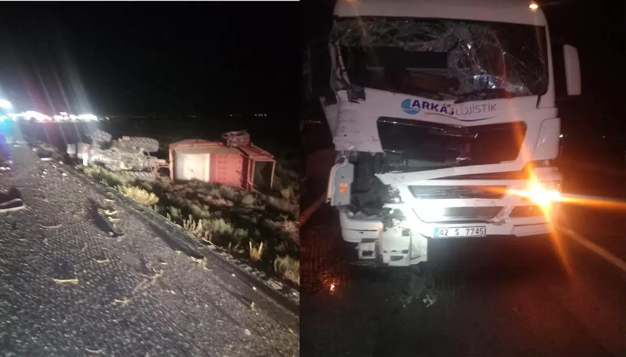 Adana-Konya yolunda korkutan kaza: Tır traktöre çarptı!