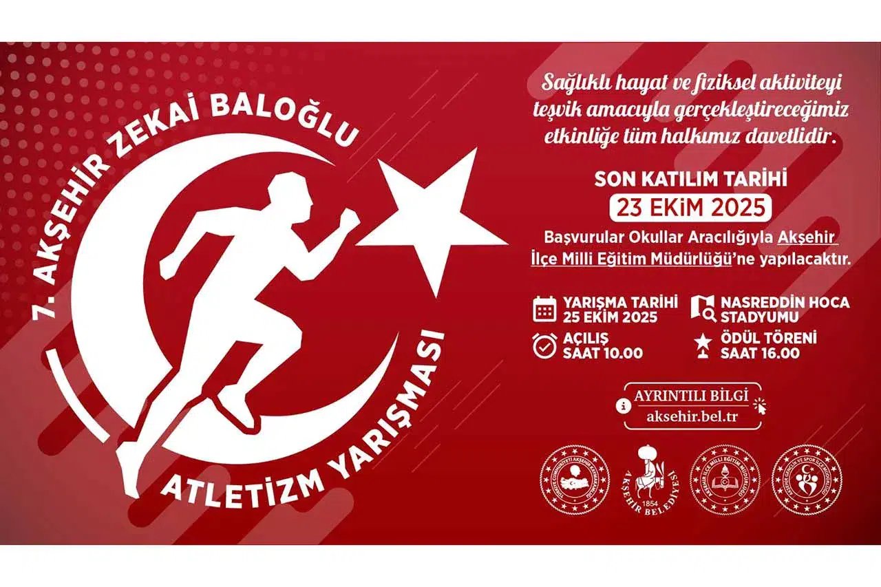 Akşehir’de spor dolu bir gün: Atletizm yarışması başlıyor