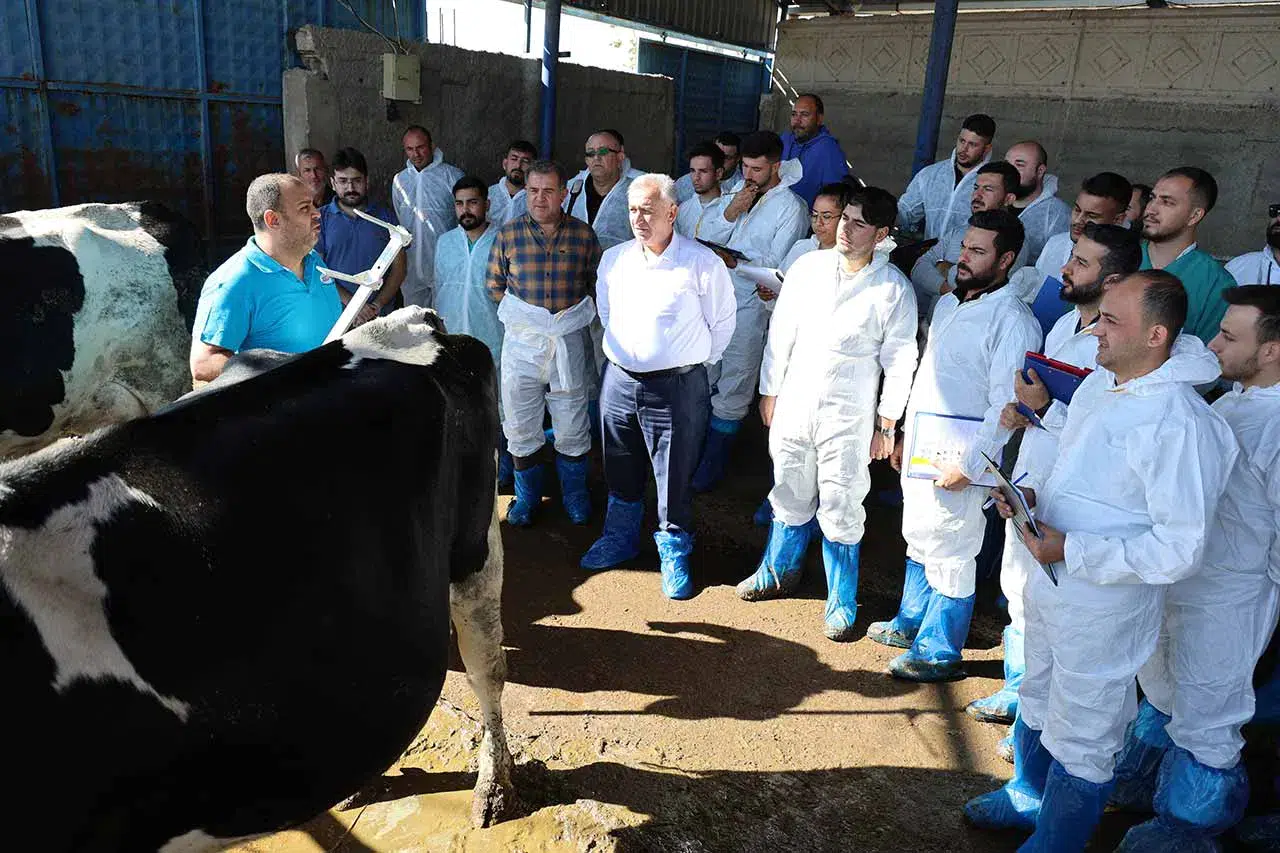 Aksaray'da 60 ilin personeline ineklerin başında uygulamalı eğitim