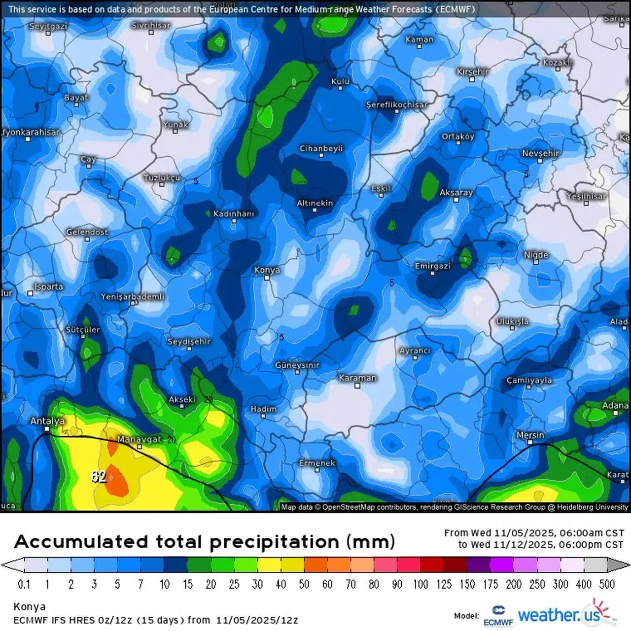 Konya’ya bu gece için hava uyarısı yapıldı
