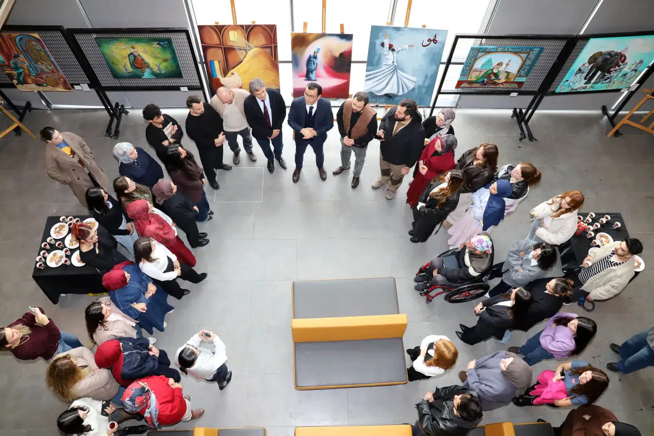 Genç sanatçılardan Mevlana’ya özel resim sergisi Konya’da açıldı