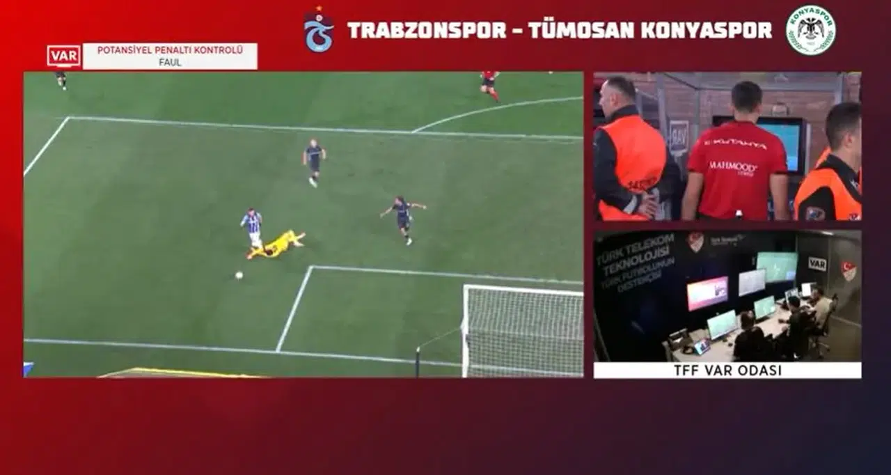 Trabzonspor - Konyaspor maçındaki penaltının VAR kayıtları açıklandı