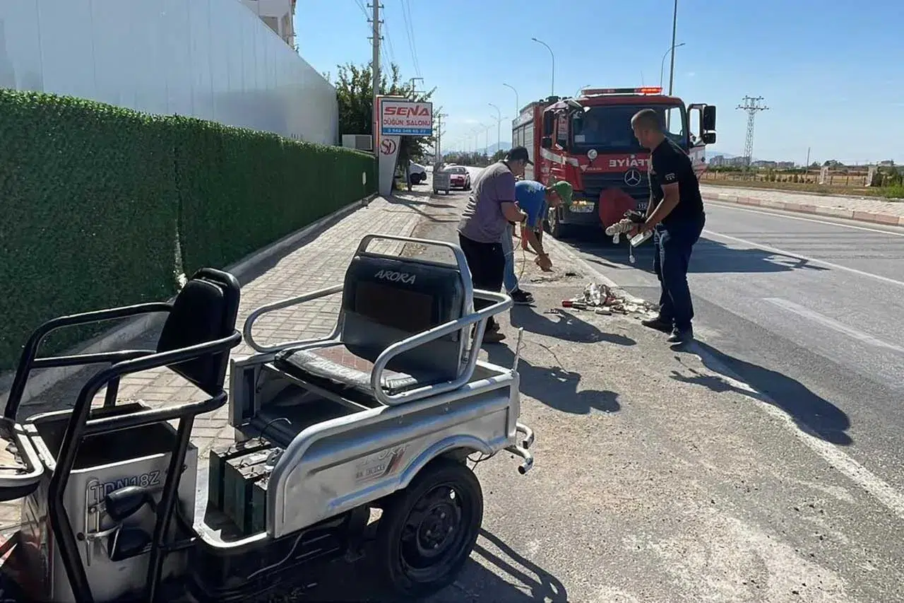 Akülerin üzerinde unutulan cep telefonu patladı!