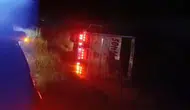 Konya'da seyir halindeki kamyon kontrolden çıktı!
