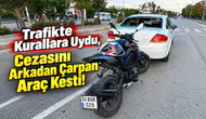 Trafikte kurallara uydu, cezasını arkadan çarpan araç kesti