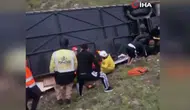 Otobüs devrildi! Çok sayıda yaralı var
