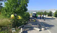 Konya’da kontrolden çıkan otomobil takla attı