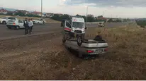 Konya'da hastaneden dönen sürücü kaza yaptı! Otomobil takla attı