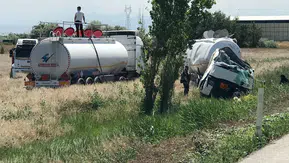 Konya'da kontrolden çıkan tanker şarampole uçtu!