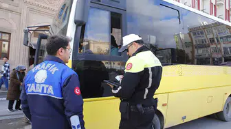 Aksaray’da toplu taşıma araçlarına kapsamlı denetim