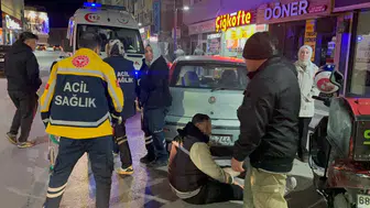 Aksaray’da motosiklet otomobile çarptı, sürücü yola savruldu