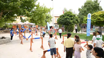Konya'da yaz bir başka güzel! Çocuklar şenlikte doyasıya eğlendi