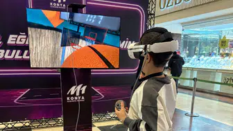 M1 Konya AVM’de sanal gerçeklikte basketbol heyecanı