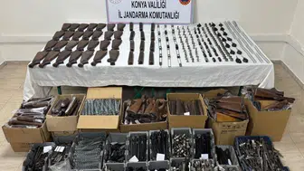 Konya'da kaçak silah deposu ortaya çıktı