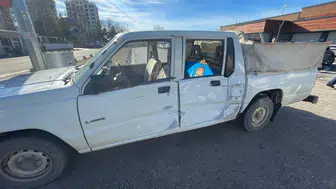 Karaman’da minibüs ile kamyonet çarpıştı: Kaza anı kamerada