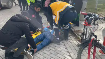 Karaman'da korkutan kaza: Bisikletli yola savruldu