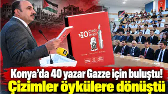 Konya’da 40 yazar Gazze için buluştu! Çizimler öykülere dönüştü