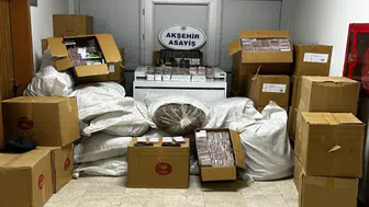 Konya'da polis baskını! 1,2 milyon TL’lik kaçak tütün ele geçirildi