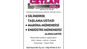 Mevlüt Ceylan Dişli personel alımı yapacak