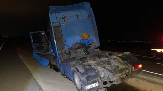 Karaman-Ereğli yolunda korkutan kaza! Tır 100 metre sürüklendi
