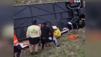 Otobüs devrildi! Çok sayıda yaralı var