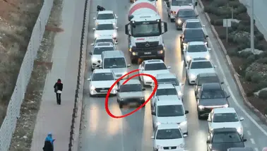 Konya’da trafik havadan denetlendi: Kaynak yapan sürücülere ceza yağdı