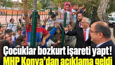Çocuklar bozkurt işareti yaptı! MHP Konya’dan açıklama geldi