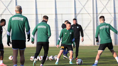 Galatasaray maçına hazırlanan Konyaspor, günü çift idmanla tamamladı