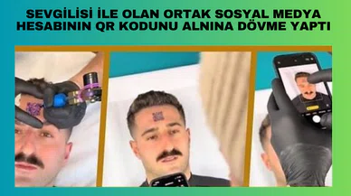 Sevgilisiyle ortak hesabının QR kodunu alnına dövme yaptı!