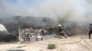 Konya'da inşaat işçilerinin konteynerinde çıkan yangın söndürüldü