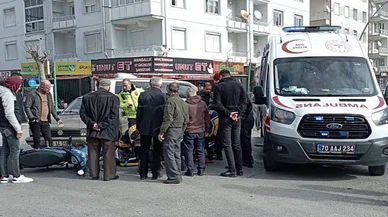 Karaman'da motosiklet ile otomobil çarpıştı, 1 kişi yaralandı