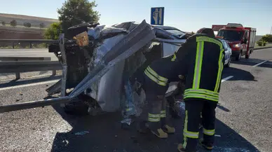 Konya'da otomobilin devrildiği kazada birden fazla yaralı!