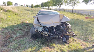 Kulu'da feci kaza! Otomobil şarampole uçtu...