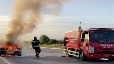 Beyşehir'de dehşet anlar araç bir anda alevlere gömüldü yaralı varmı?