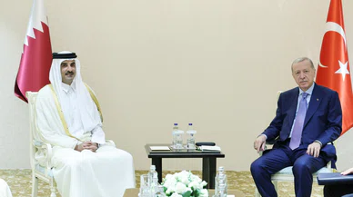 Cumhurbaşkanı Erdoğan Katar emiri Hamad Al Thani ile görüştü