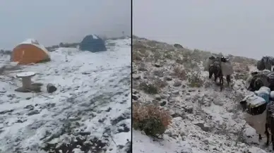 Kar yağışı etkili oldu 4 dağcı mahsur kaldı