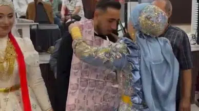 İlginç takı! Damada 200 liralık banknotlardan oluşan yelek giydirildi