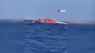 İşte o anlar! Girne açıklarında katamaran tipi yolcu gemisi battı