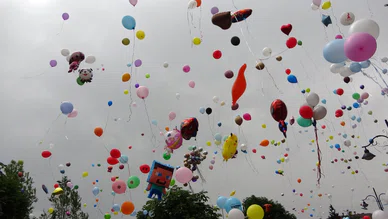 Binlerce balon minik Ali Asaf için gökyüzüne bırakıldı