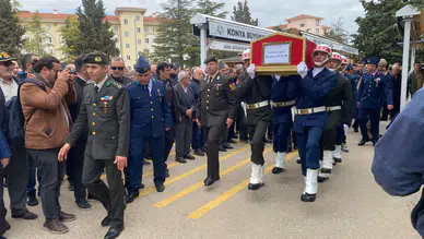 Konya’da büyük acı! Al bayrağa sarılarak son yolculuğuna uğurlandı