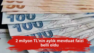 2 milyon TL’nin aylık mevduat faizi belli oldu