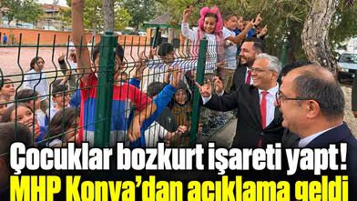 Çocuklar bozkurt işareti yaptı! MHP Konya’dan açıklama geldi