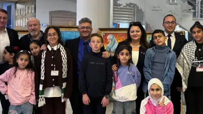 Konya’da Gazzeli çocukların eserleri büyük ilgi gördü