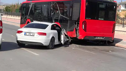 Konya’nın yeni açılan caddesinde kaza