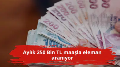Aylık 250 Bin TL maaşla eleman aranıyor