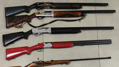 Konya’da operasyon! 6 ruhsatsız tüfek ele geçirildi