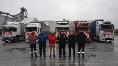 Konya'dan Gazze'ye 5 tırlık yardım! Dualarla uğurlandı
